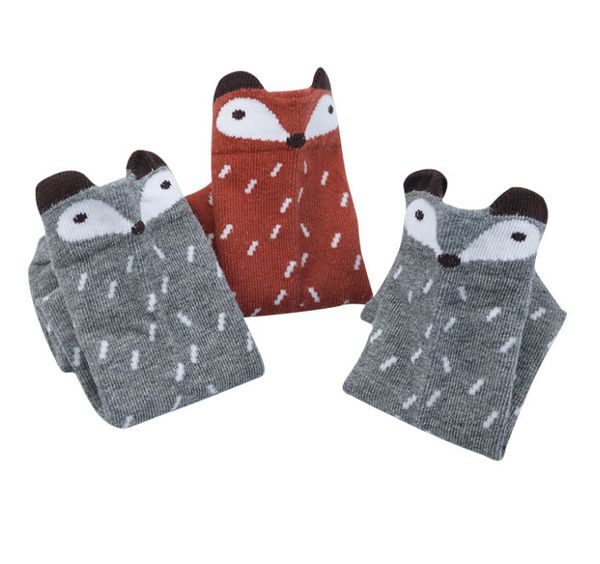 

ins cartoon cute children socks print animal cotton baby kids socks knee high long fox socks for toddler girl clothing accessories, Pink;yellow