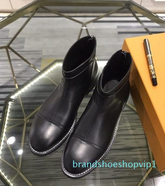 

designer cow leather high dress wedding shoe fashion carving winter snow boots casual luxury western ankle martin boots,38-45, Black