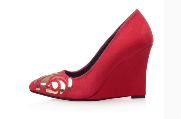 

women's shoes spring and autumn slope heel pointed end suede @cfrt272, Black