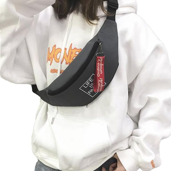 

2020 new fashion women men letter fanny pack waterproof outdoor casual waist bags young girls ladies chest bag adjustable