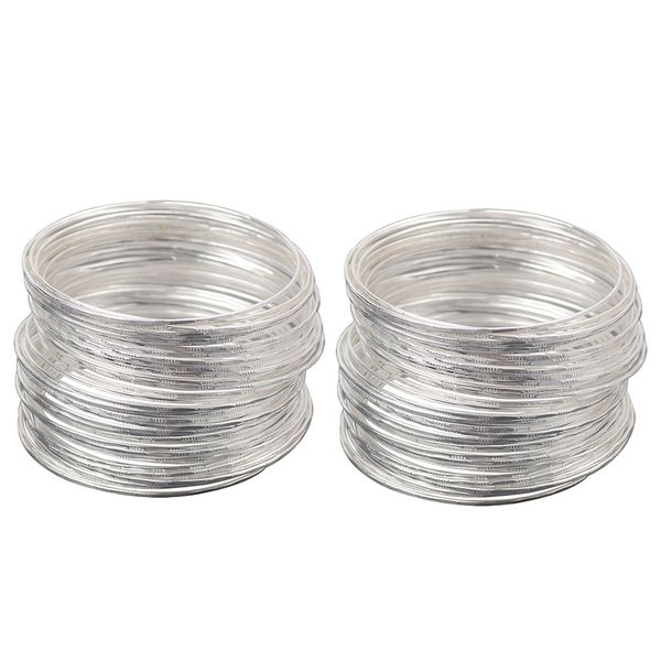 

100 pieces bracelets set women narrow light bangle arm jewelry, silver color, Golden;silver