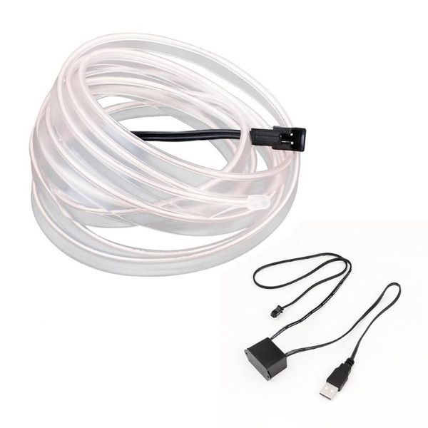 

2m led el light neon rope car dance glow light strip + 3v/12v controller usb drive car decoration styling party decor