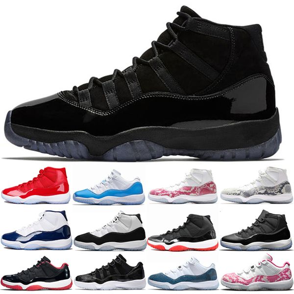 

2019 bred 11s platinum tint cap and gown men basketball shoes gym red bred barons space jams 11 mens sports sneaker designers 36-47