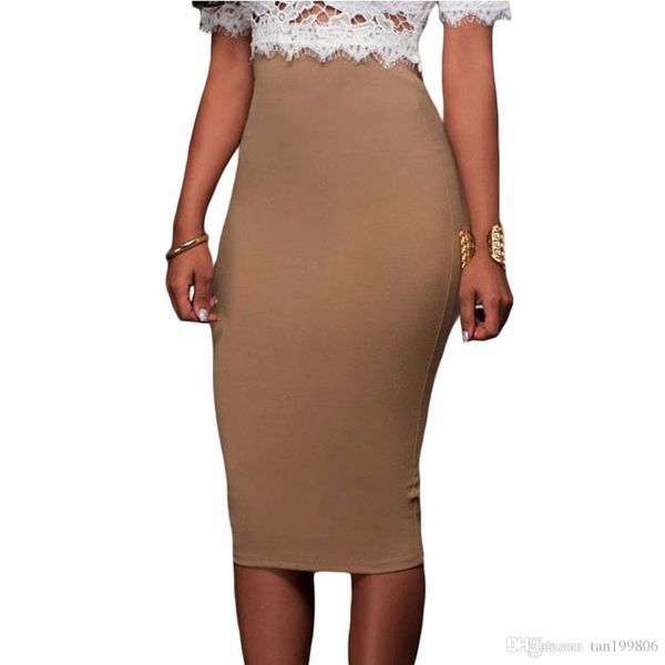 

moda sexy альта cintura faldas delgadas мухерес bodycon lápiz falda espalda cremallera falda oficina сеньора elegante club фиеста midi saias, Black