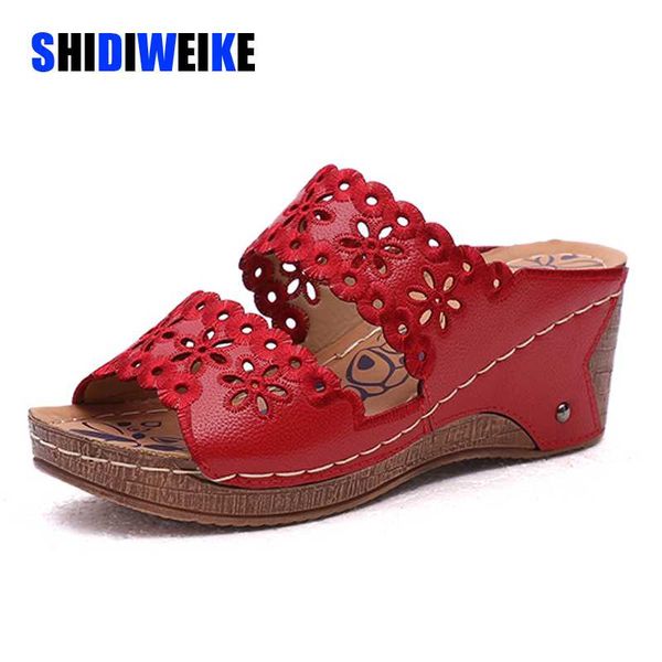 

2020 women sandals summer fashion leisure slip-on shoes women platform wedges sandals thick bottom slippers zapatos mujer i080, Black