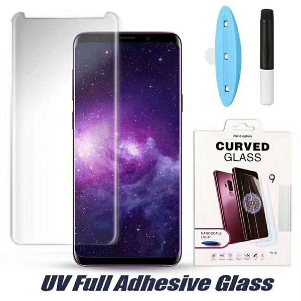 

uv tempered glass for samsung galaxy s9 s10 s8 plus note 9 note 8 uv liquid full glue 3d curved screen protector