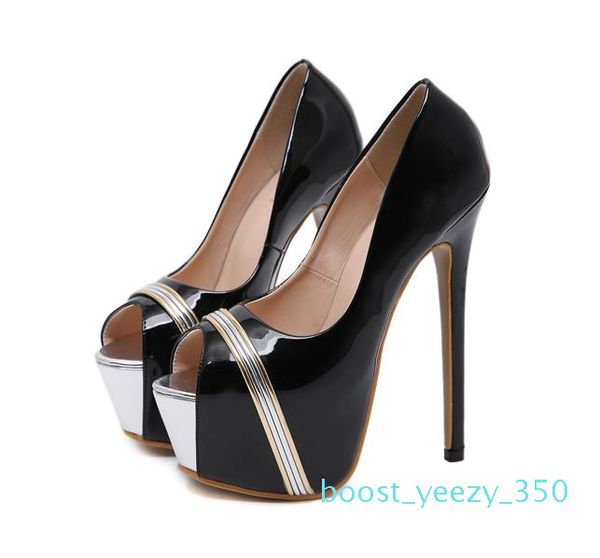 

fashion black platform party evening dress shoes women designer shoes ultra high heels 16cm luxury women designer pumps size 34 to 40 b35