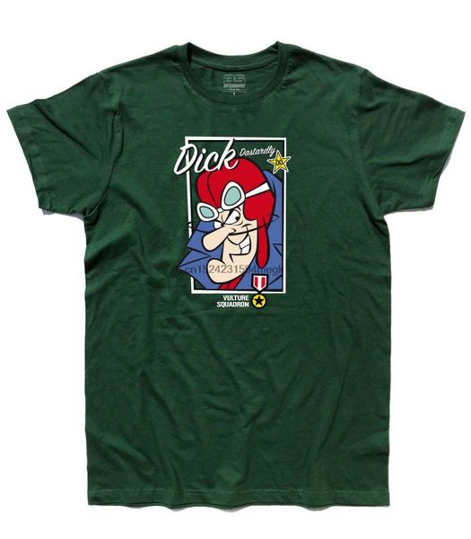 

t-shirt homme dick dastardly 2 muttley vulture escadron - wacky races, White;black