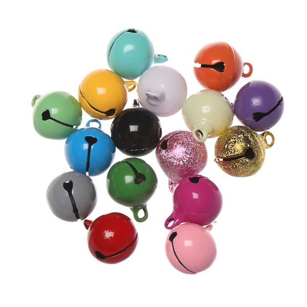 

10pcs/bag 16colors beautiful iron loose metal beads jingle bells christmas decor xmas tree pendants diy gifts material crafts