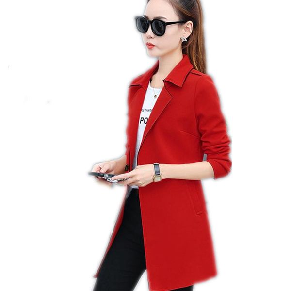

plus size 4xl spring women blazers autumn medium-long coats office lady notched 2019 fashion slim long sleeve blazers coatsq1265, White;black