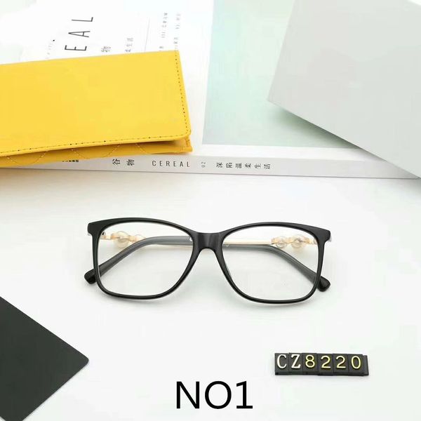 

De igner gla e luxury ungla e fa hion optical myopia gla e for woman pearl gla brand c8220 4 color with box