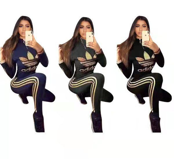 

women brand fall winter casual clothing hoodies leggings high stretch 2 piece set panelled sweatshirts jogger suit pullover sweat suit 2156