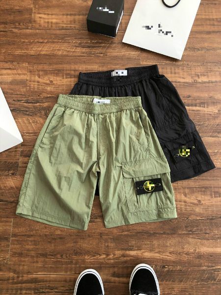 

summer mens shorts pants trend stripe detail reflective strip tear-proof metal nylon fabric black two color asian size shorts beach, Blue;gray