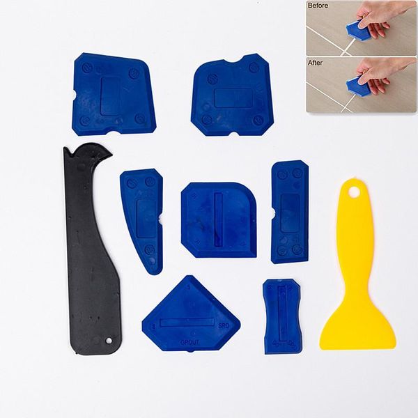 

lanlan 9pcs/ set caulk rubber scraper negative angle scraper glass glue shovel removal of residual glue knife sewing tool set