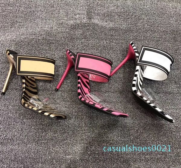 

фактическая обувь большой размер 42 43 женские сандалии роскошный дизайнер слайд летняя мода шпильки скользкие пвх сандалии тапочки с коробк, Black