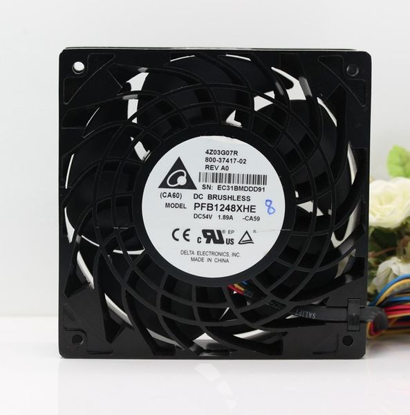 

new delta pfb1248xhe 12038 12cm dc 54v(48v) 1.92a dual ball bearing powerful inverter server metal frame axial cooling fan