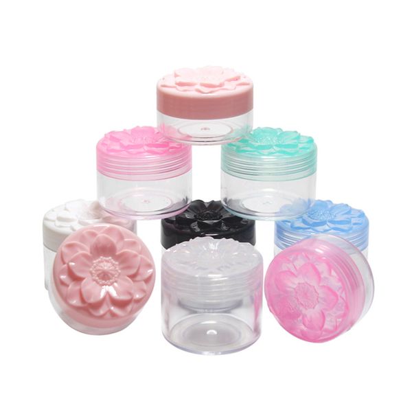 

10/15/20g empty plastic makeup nail art bead storage container portable cosmetic cream jar pot box round bottle f3615