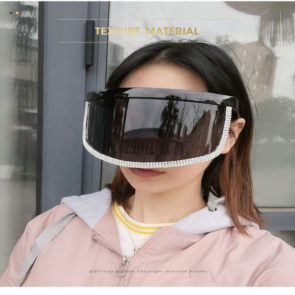 

crystal oversized shield visor sunglass rosanna oversized shield visor sunglasses women new designer big frame mirror sun glasses vztrw