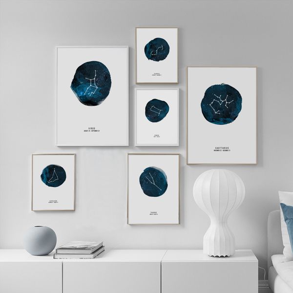 

astrology constellation star nordic posters and prints wall art print canvas painting wall pictures for living room home decor