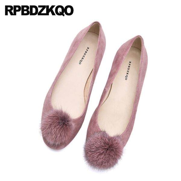 

shallow pink chinese round toe winter red slip on ladies flats genuine leather gray designer shoes women luxury 2019 suede grey, Black