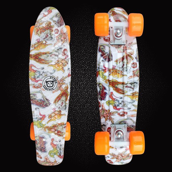 

2016 skate board 22" lightweight complete durable plastic skateboard for boy girl outdoor activities 11 styles pd02