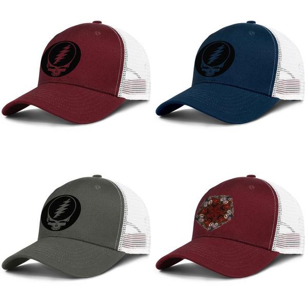 

grateful dead skull fractal for men and women adjustable trucker meshcap designer blank custom trendy baseballhats grateful dead logo, Blue;gray