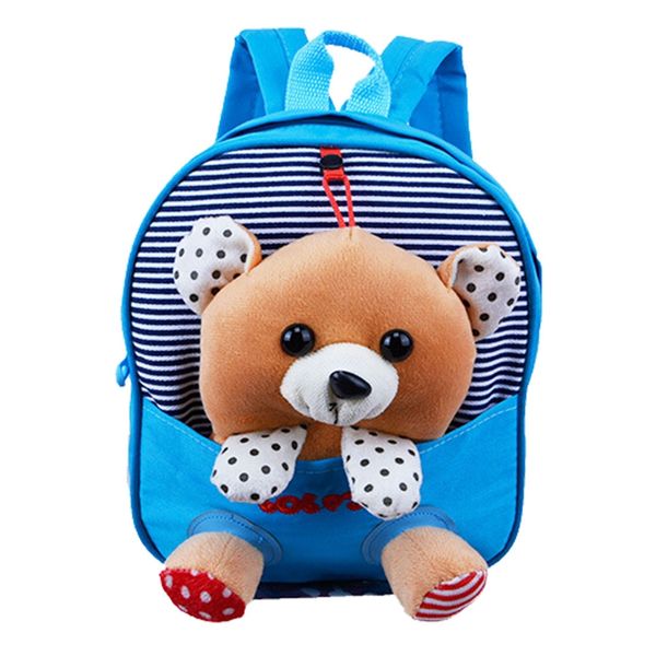 

mini school bags backpacks children children's backpack cartoon bear doll printing backpack for 2-6 year kids blue