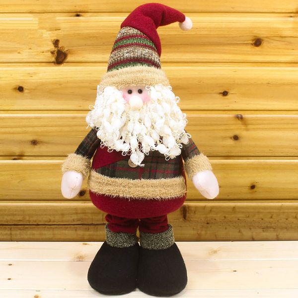 

santa claus&snowman doll gifts retractable toy children christmas standing pose ornaments xmas new year presents weihnachten 2pc