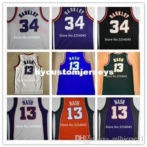 

2019 new #34 charles barkley #13 steve nash basketball jersey embroidery stitched us size xs-6xl vest jerseys ncaa, Black;blue