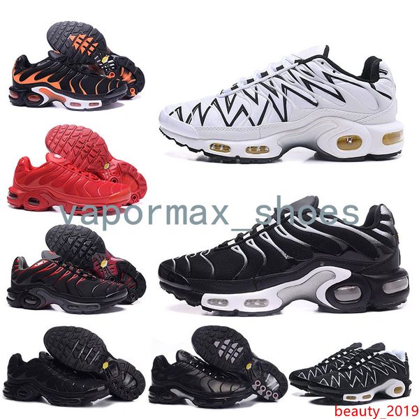 

tn plus running shoes men women white black sunburst metallic red bronze barely volt electric green sports sneakers trainers size 36-45