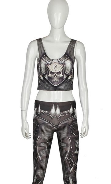 

tank top женщина танки топы нового варвар crop top косплей comic pattern женщина camis череп печати красочных рукава tee vest, White