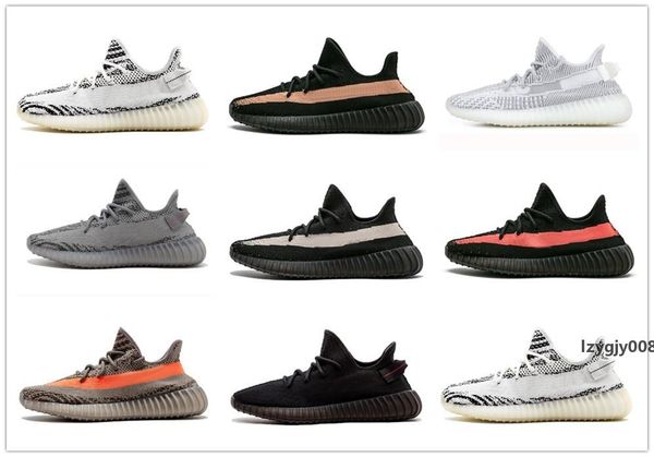 

2019 kanye v2 running shoes beluga 2.0 static yellow zebra cream white with box west designer shoes men sport sneakers 5-13