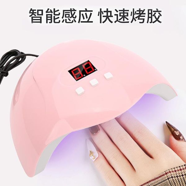 

54w профессиональный usb ногтей сушилка uv led лампы гель лак безвредные fast dry nail art machine смарт солнечный свет отверждение все