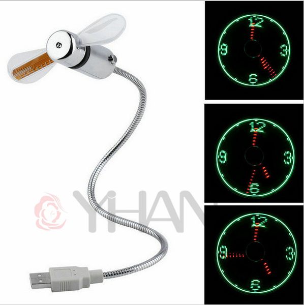 

custom mini usb fan gadgets flexible gooseneck led clock cool for lappc notebook time display durable adjustable