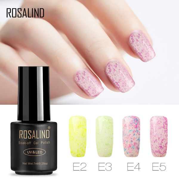 

rosalind gel 1s 7ml snowflake glitter nail gel polish colorful uv led soak off varnish semi permanent polish for nail art