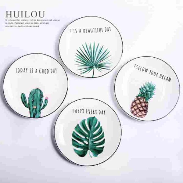 

shallow dish ceramic western dish steak dish home ins plate personality scandinavian style pasta plate 1pc