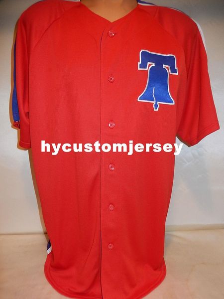 

custom mens majestic philadelphia blank bell logo baseball jersey red new mens stitched jerseys big and tall size xs-6xl for sale, Black;blue