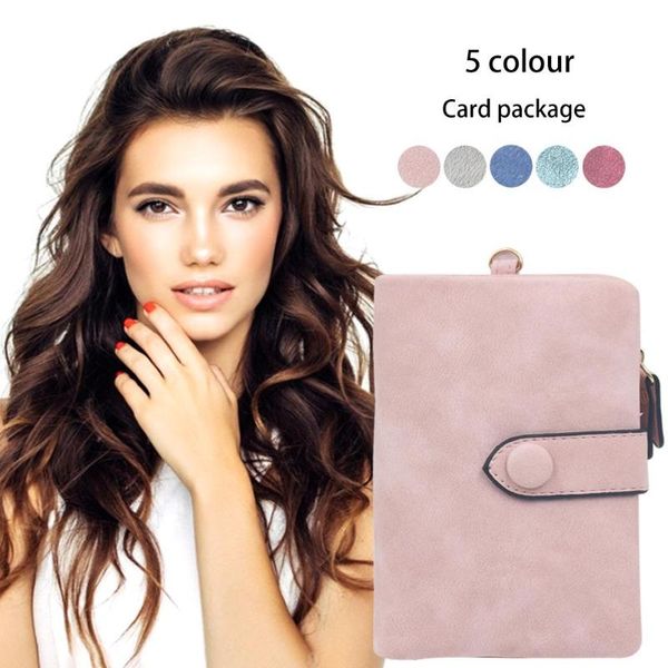 

wallet women short style wallet leather simple purse solid color ladies coin pockets purse with matte zipper carteira feminina, Red;black