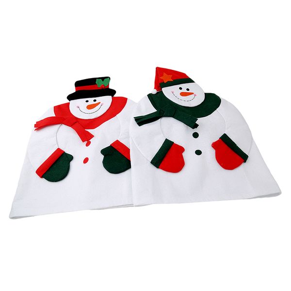 

2 style christmas decoration for home chair covers navidad snowman santa claus party decoration merry christmas ornament