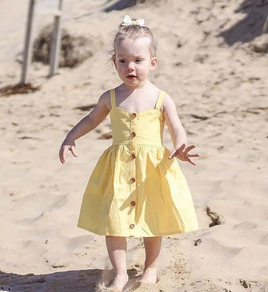 

toddler kid baby girl clothes sleeveless solid long tutu princess dress newborn summer holiday sundress yellow blue sunsuit, Red;yellow