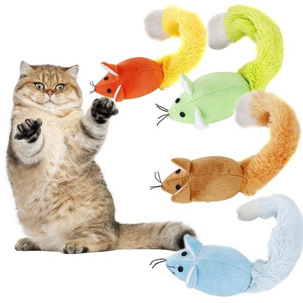 

1pc длинный хвост мыши pet обучение игра инструмент интерактивная игрушка со catnip