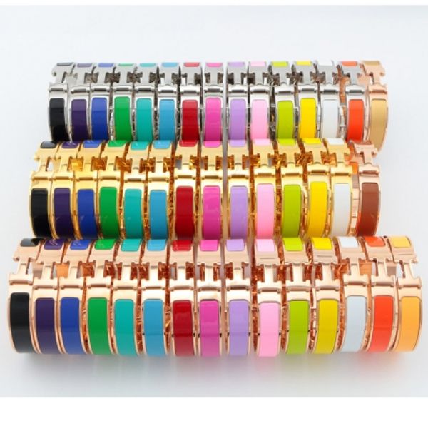 

branded new designer h letter 18k gold plated bracelet 316l stainless steel bangle bracelet for women gift wholesale price, Black