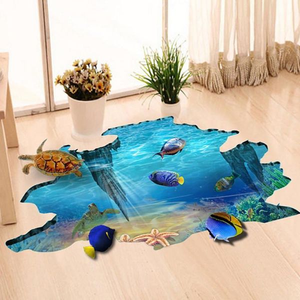 3d Galaxy Underwater World Wall Stickers For Ceiling Roof Window Sticker Mural Decoration Personality Waterproof Floor Sticker Wall Cling Art Wall