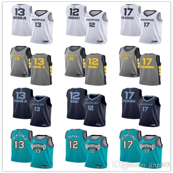 

men women youth memphis grizzlies 13 jaren jackson jr. 12 ja morant 17 jonas valanciunas green custom basketball jersey, Black;red