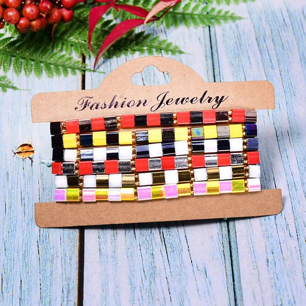 

fashion 6 pieces miyuki tila beads bracelet women boho chic armband trendy surf girl pulseras mujer jewelry dropshipping, Golden;silver