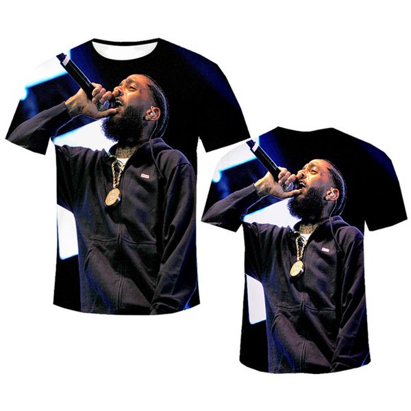 

fashion designer men tshirt rapper nipsey hussle souvenir crenshaw short sleeve plain black 3d print tshirt, White;black