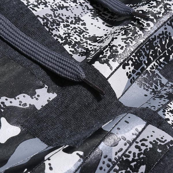 

men eas letters printed hoodies camouflage hooded sweatshirts long sleeved, Black