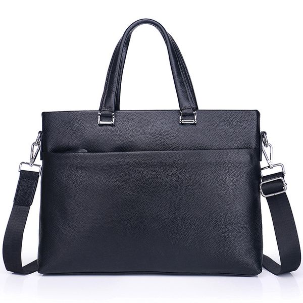 

briefcases 100% cow genuine leather business men's briefcase male shoulder bag men messenger tote computer