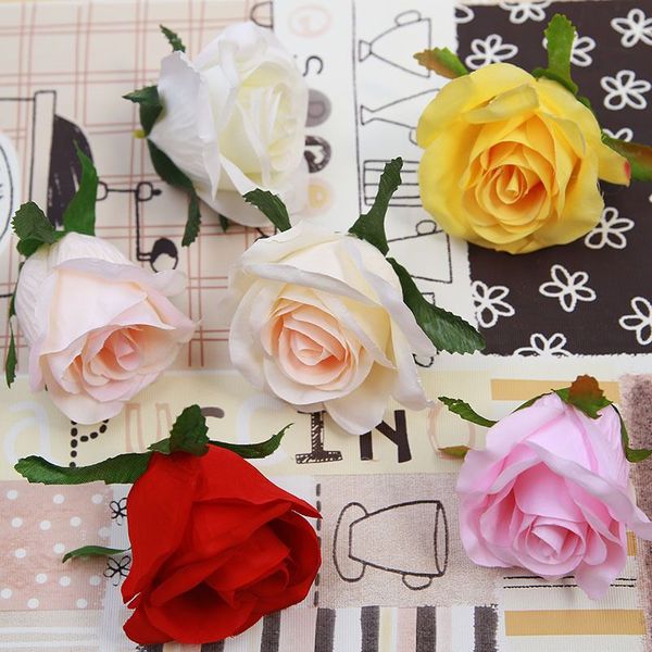

2000pcs 10cm ivory color artificial flowers silk rose head diy decor vine flower wall wedding party decoration