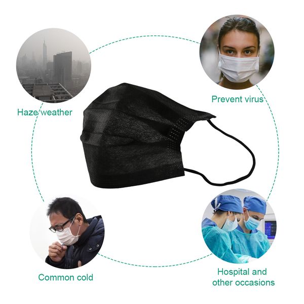

10pcs nonwoven mask mouth mask disposable anti-dust mask pm 2.5 earloop activated